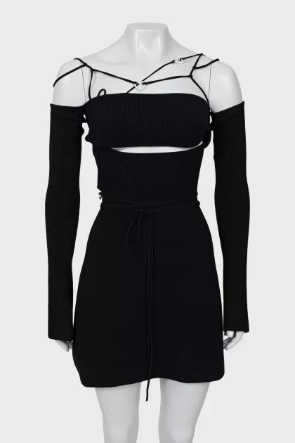 Black mini dress with tag