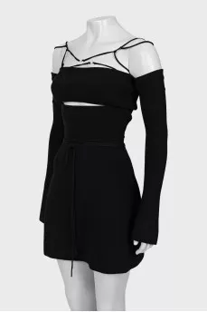 Black mini dress with tag