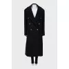 Wool maxi coat with gold buttons