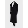 Wool maxi coat with gold buttons