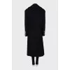 Wool maxi coat with gold buttons