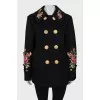 Cropped coat with embroidery