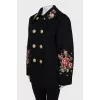 Cropped coat with embroidery