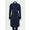 Dark blue cloak at the waist