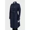 Dark blue cloak at the waist