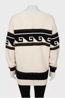 Slim fit sweater in abstract print