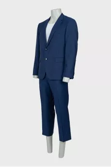 Men's blue wool suit