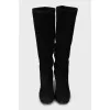 Suede high heel boots