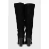 Suede high heel boots