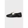 Leather loafers with fur