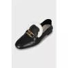 Leather loafers with fur
