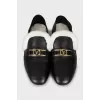 Leather loafers with fur