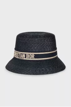 Straw Panama hat with company logo