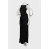 Black maxi dress with puff sleeves