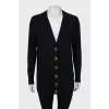 Cashmere cardigan with gold buttons