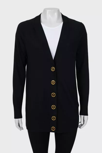 Cashmere cardigan with gold buttons
