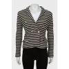 Striped double-breasted jacket