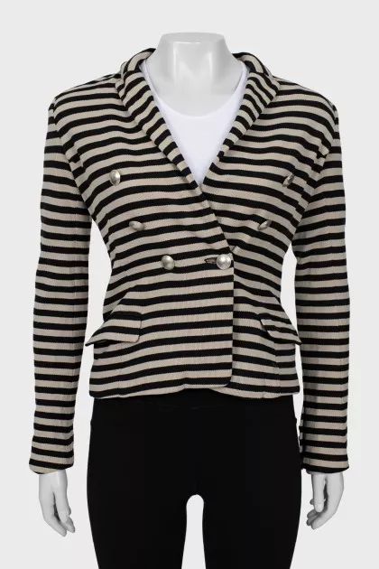 Striped double-breasted jacket