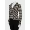 Striped double-breasted jacket