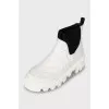 Two-tone boots with chunky soles