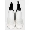 Two-tone boots with chunky soles