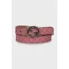 Pink embossed belt