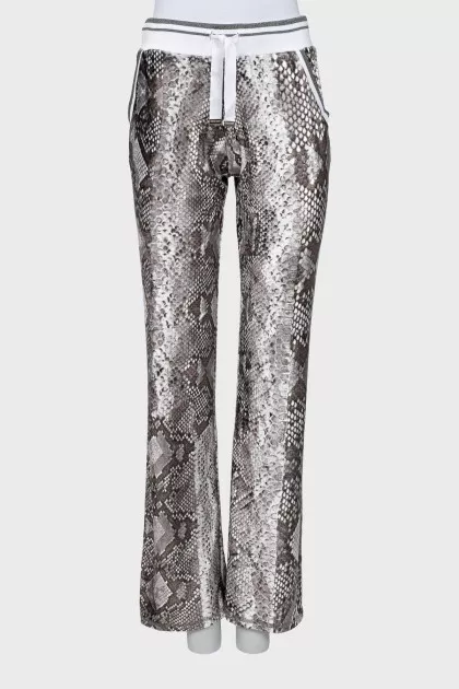 Animal print track pants