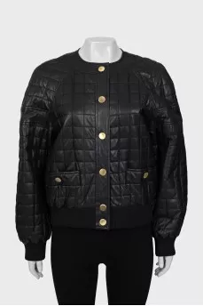 Quilted leather jacket
