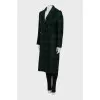 Checked wool coat with tag