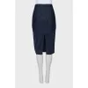 Cotton and silk straight skirt