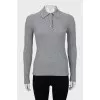 Ribbed jumper with decorated buttons