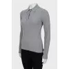Ribbed jumper with decorated buttons