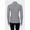 Ribbed jumper with decorated buttons