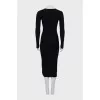 Ribbed dress with square neckline