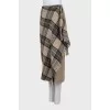 Wrap skirt with check print