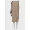 Wrap skirt with check print