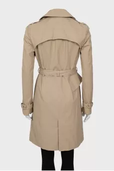 Cropped trench coat with belt