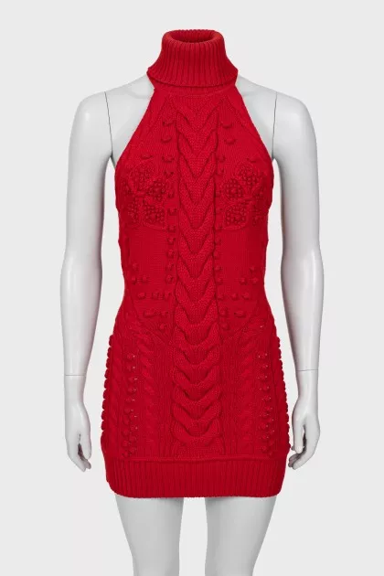 Sleeveless knitted mini dress