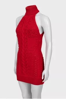 Sleeveless knitted mini dress