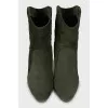 Green suede ankle boots