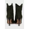 Green suede ankle boots