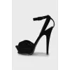 Suede high heel sandals