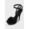 Suede high heel sandals