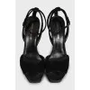 Suede high heel sandals