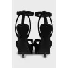 Suede high heel sandals
