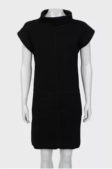 Short sleeve wool dress