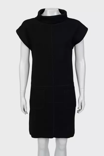 Short sleeve wool dress