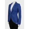 Blue jacket extended at the back