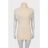 Beige cashmere vest