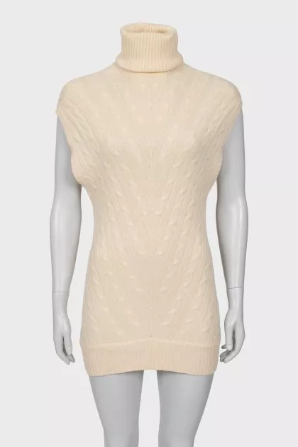 Beige cashmere vest